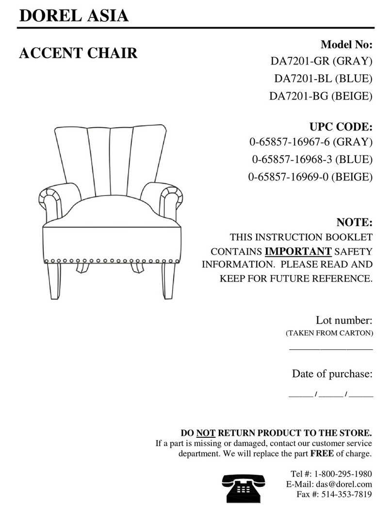 Dorel Asia DA7201-GR Instruction booklet Dorel Asia DA7201-GR Instruction booklet