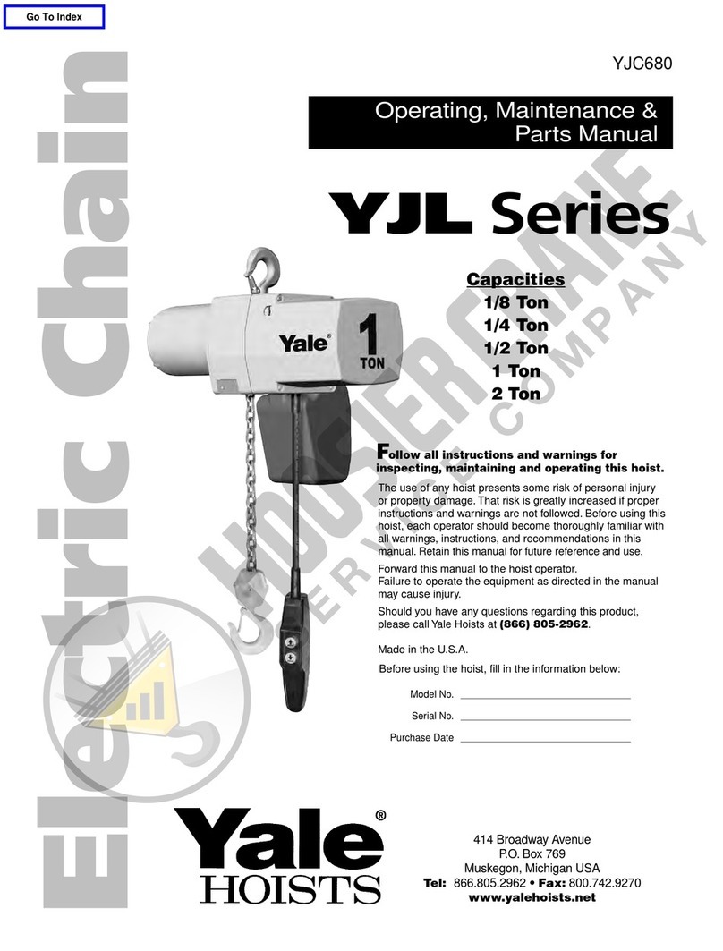Yale HOISTS YJL Series User manual