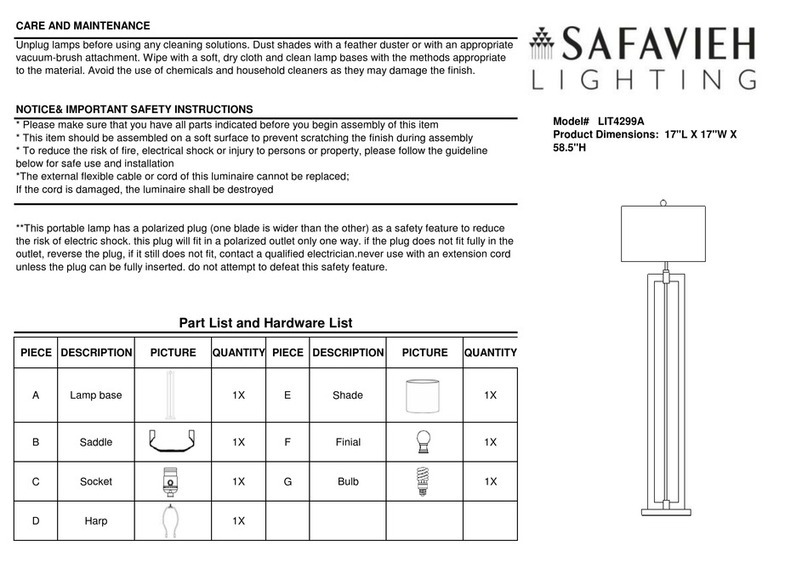 Safavieh LIT4299A quick start guide