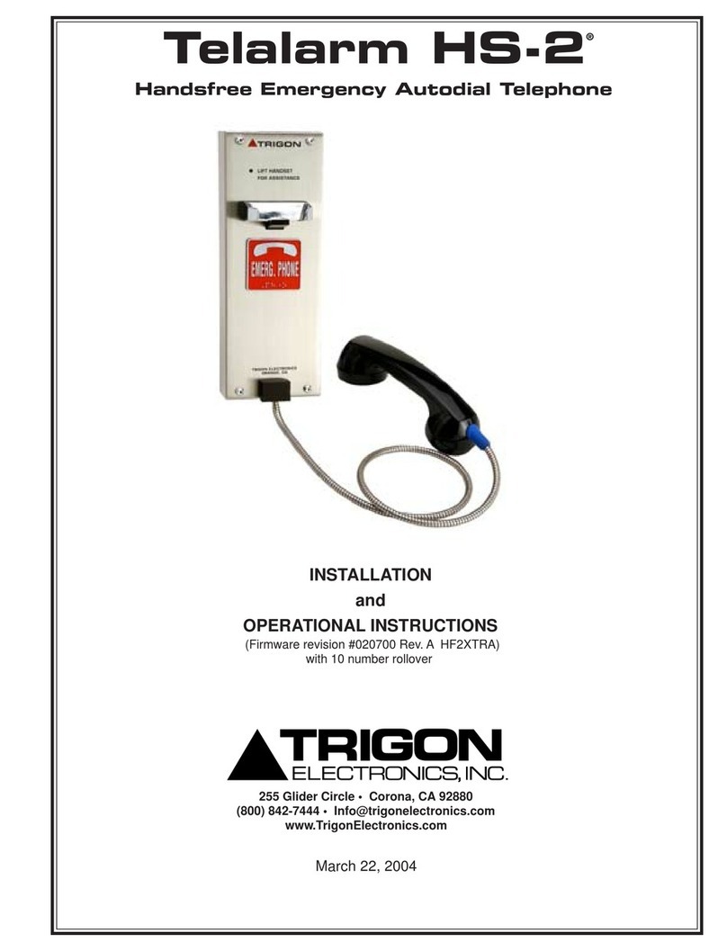 Trigon Electronics Telalarm HS-2 Installation and operating instructions Trigon Electronics Telalarm HS-2 Installation and operating instructions