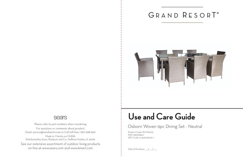 Sears GRAND RESORT Osborn Woven D71 M20179 Use and care guide