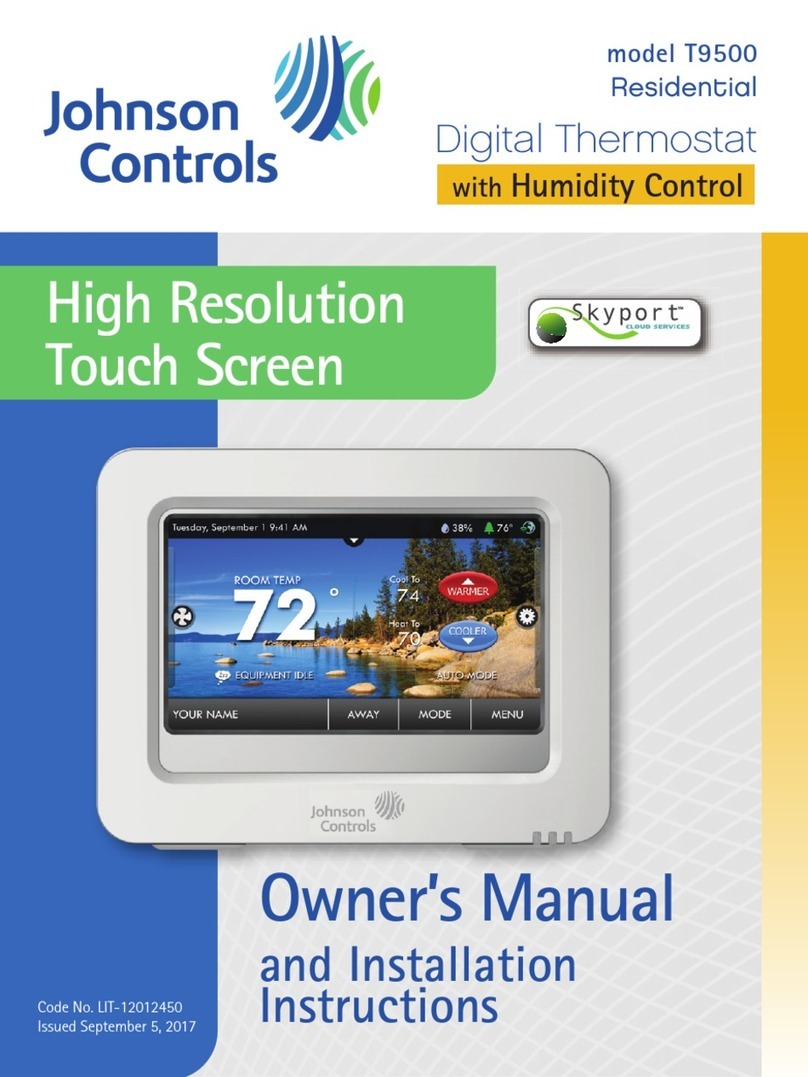 Johnson Controls T9500 owner's manual
