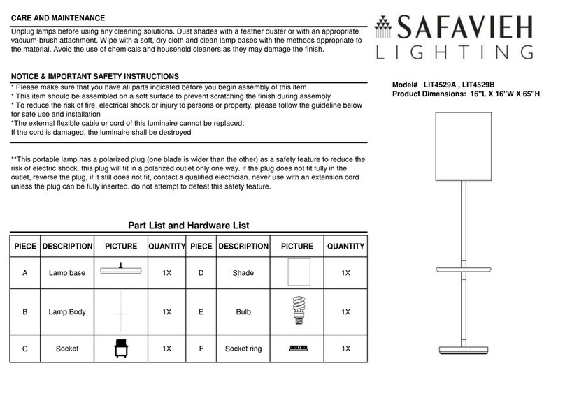 Safavieh LIT4529A quick start guide