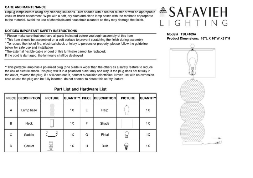 Safavieh TBL4109A User manual Safavieh TBL4109A User manual