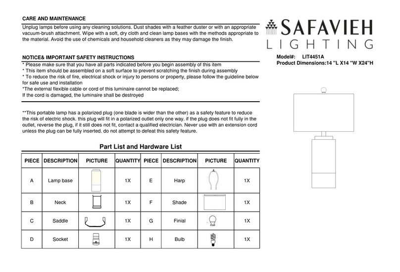 Safavieh LIT4451A quick start guide