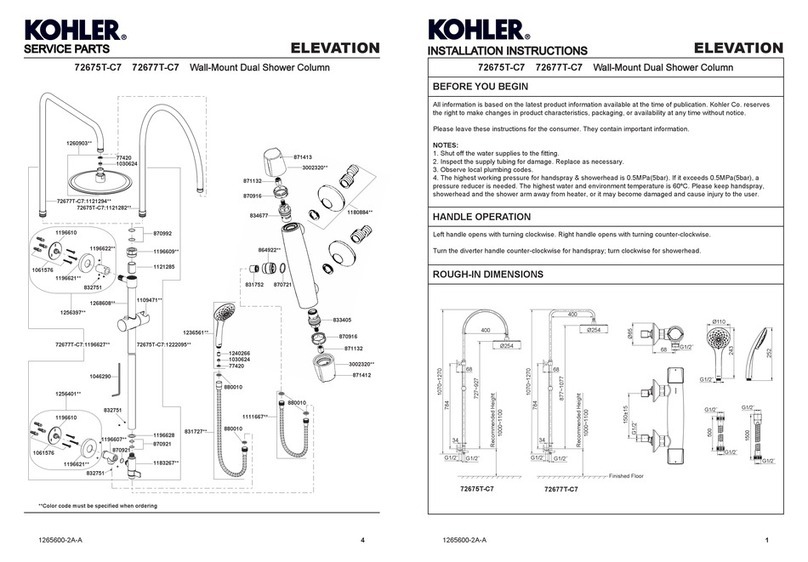 Kohler ELEVATION 72675T-C7 User manual