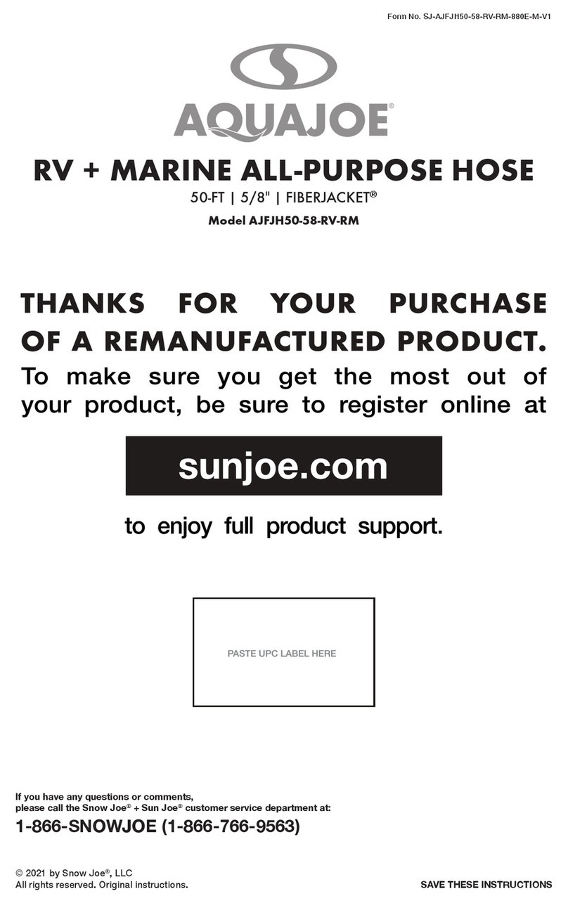 SNOWJOE Aquajoe FIBERJACKET AJFJH50-58-RV-RM quick guide