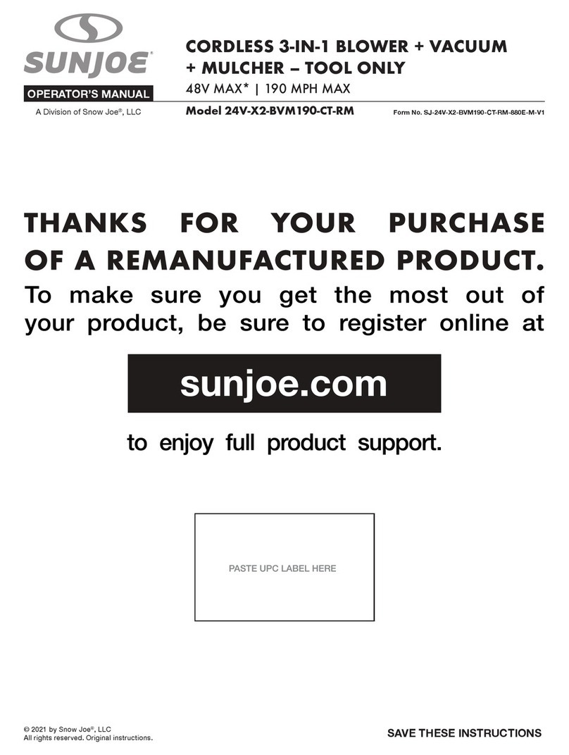 SNOWJOE sunjoe 24V-X2-BVM190-CT-RM User manual