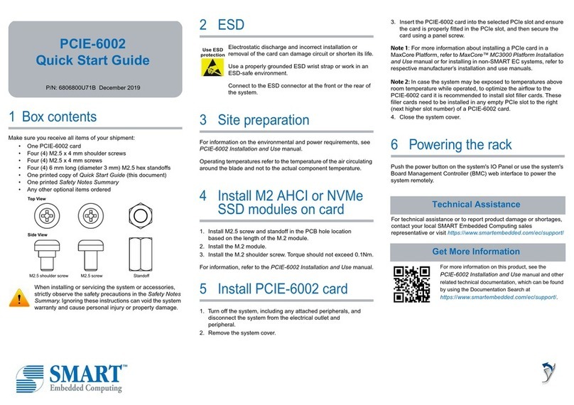 SMART Embedded Computing PCIE-6002 quick start guide SMART Embedded Computing PCIE-6002 quick start guide