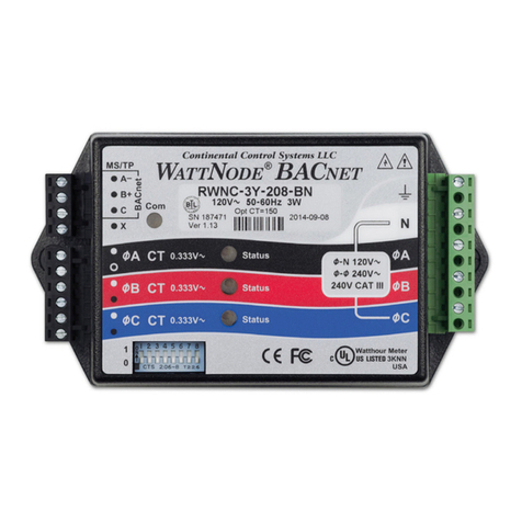CONTINENTAL CONTROL SYSTEMS WattNode BACnet WNC-3Y-208-BN installation manual CONTINENTAL CONTROL SYSTEMS WattNode BACnet WNC-3Y-208-BN installation manual