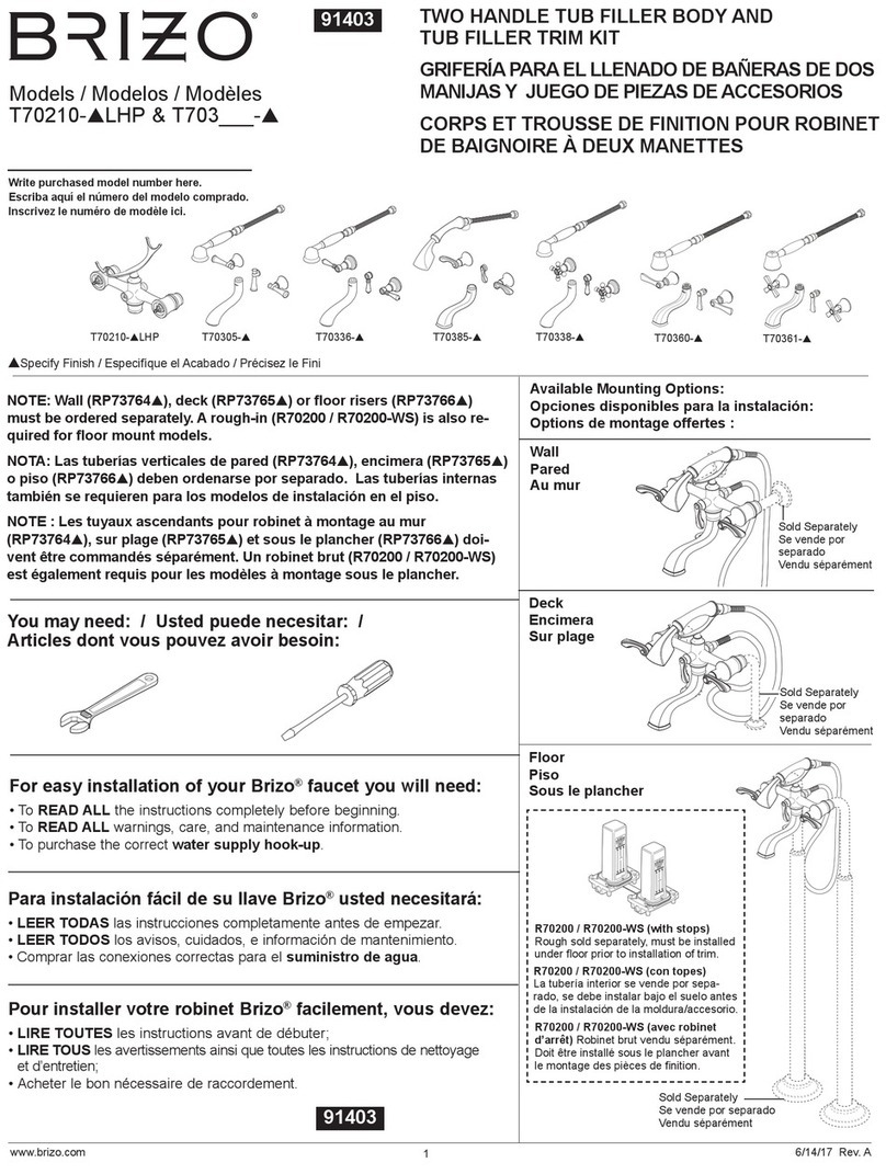 Brizo T703 Series User manual