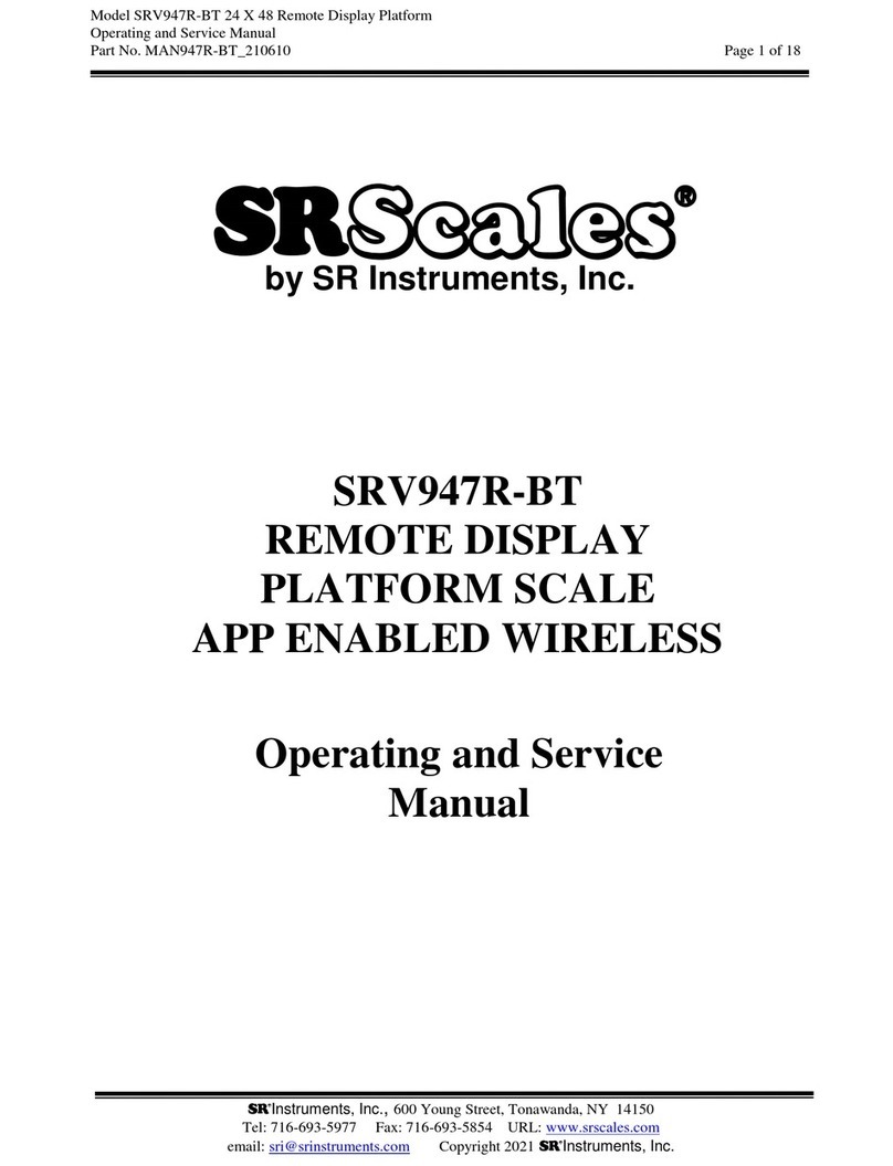 SR Instruments SRScales SRV947R-BT Operating and service manual SR Instruments SRScales SRV947R-BT Operating and service manual