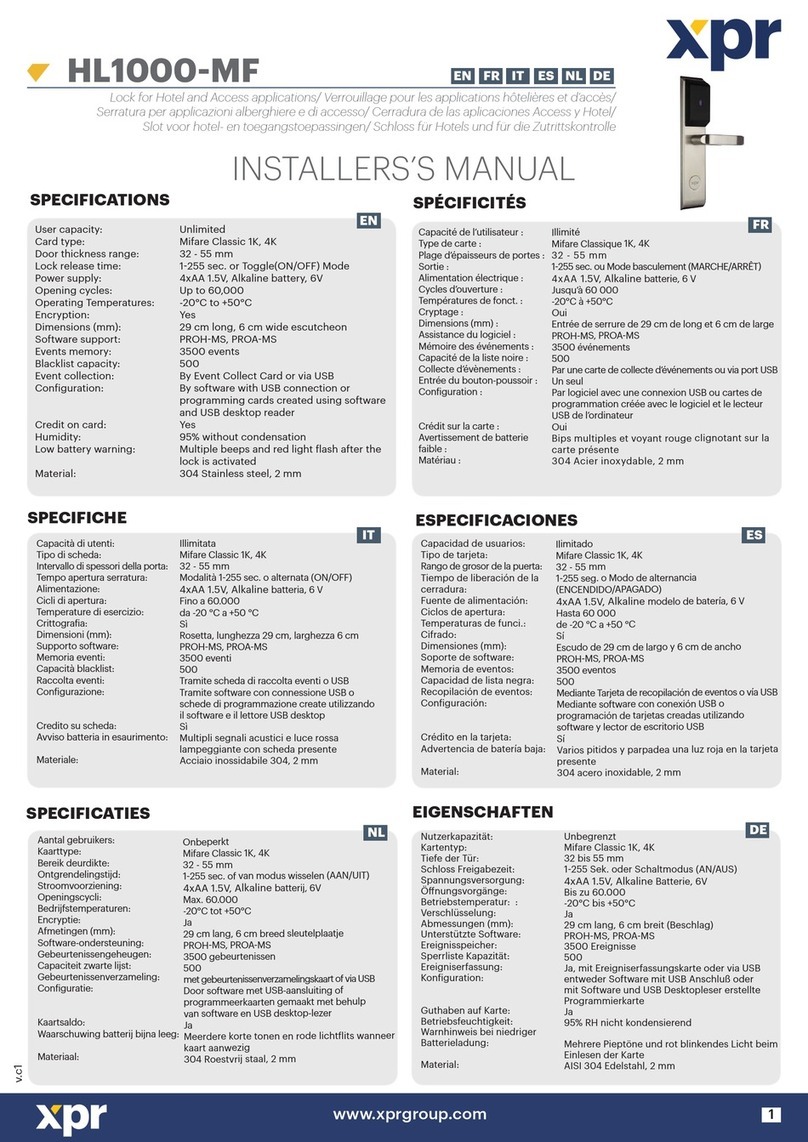 xpr HL1000-MF Installer manual