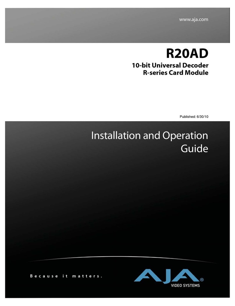 AJA R Series Installation and operation guide