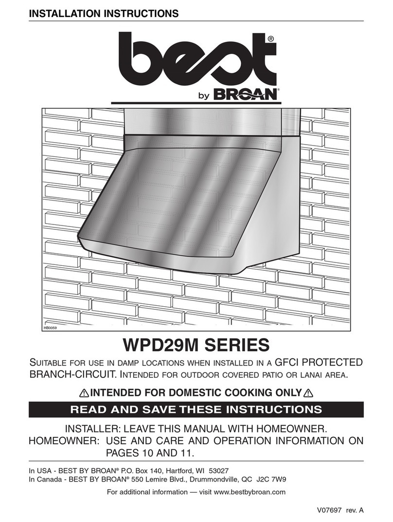 Broan Best AEWPD29 User manual