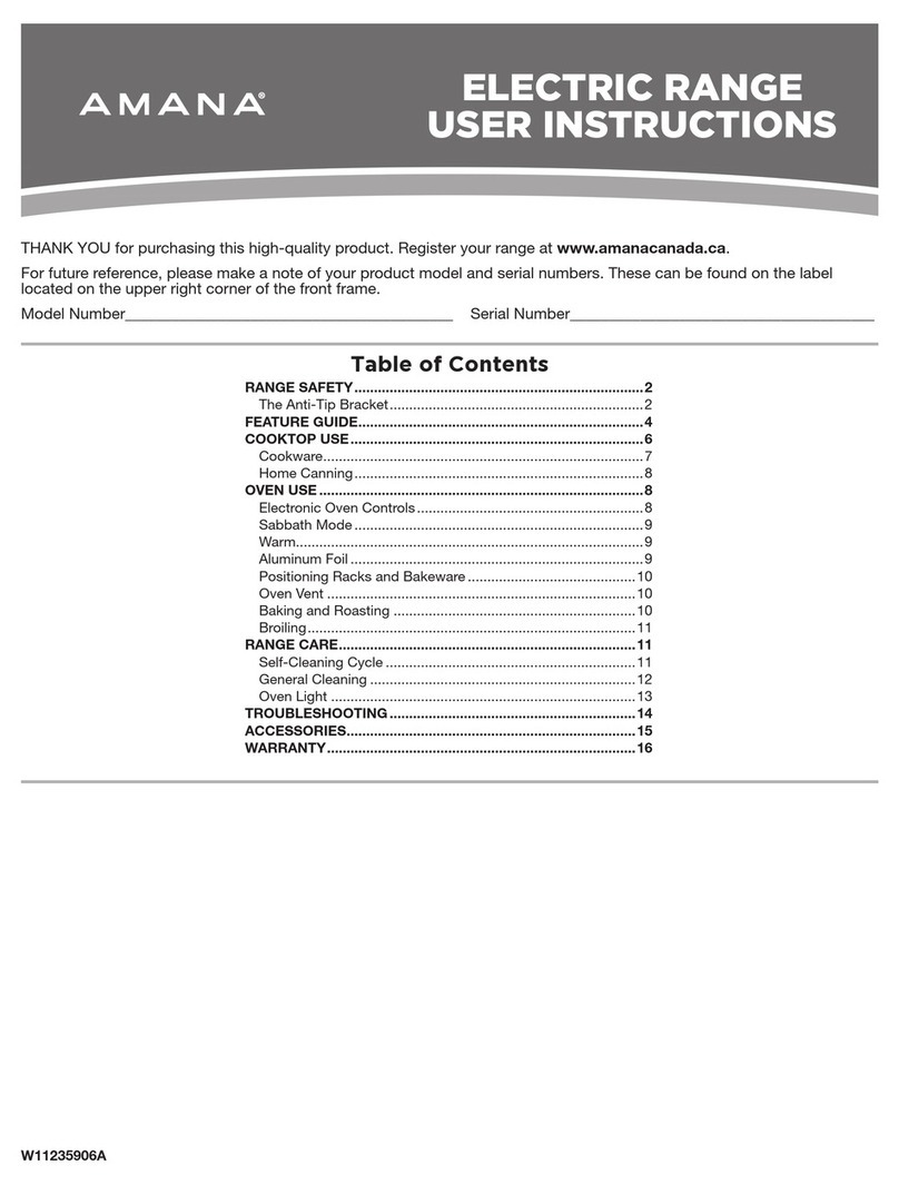 Amana YACR4503SFW3 User manual