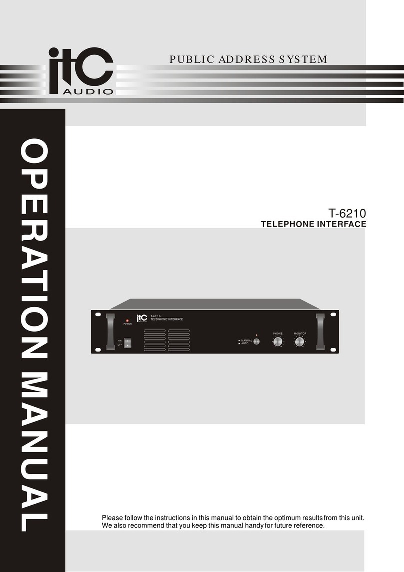 ITC Audio T-6210 Operation manual