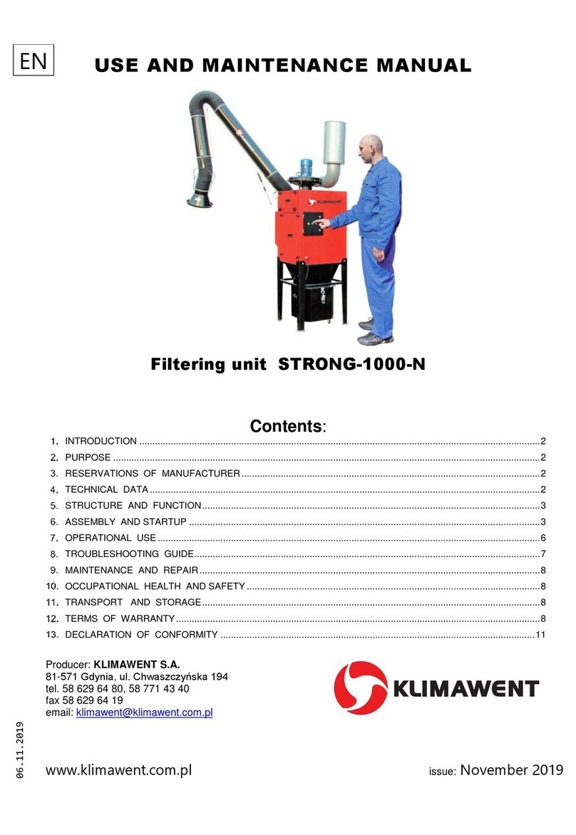 Klimawent STRONG-1000-N Use and maintenance manual Klimawent STRONG-1000-N Use and maintenance manual