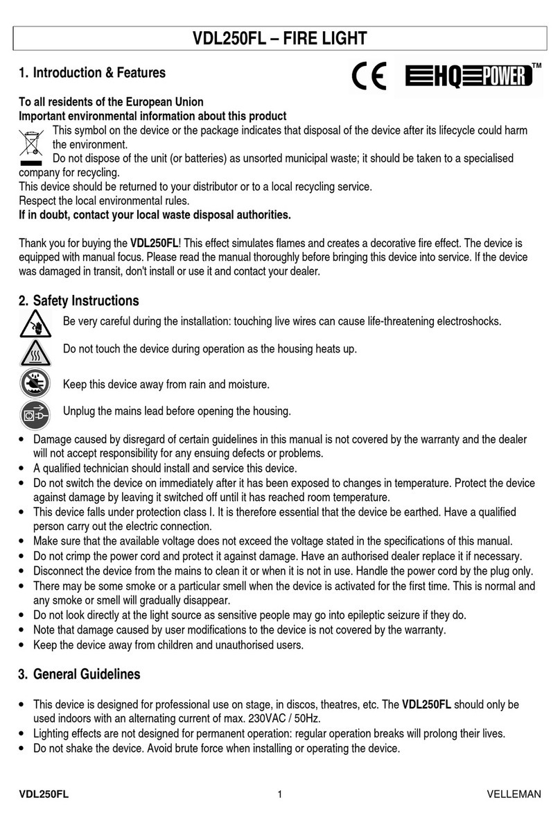 Velleman HQ POWER VDL250FL User manual Velleman HQ POWER VDL250FL User manual