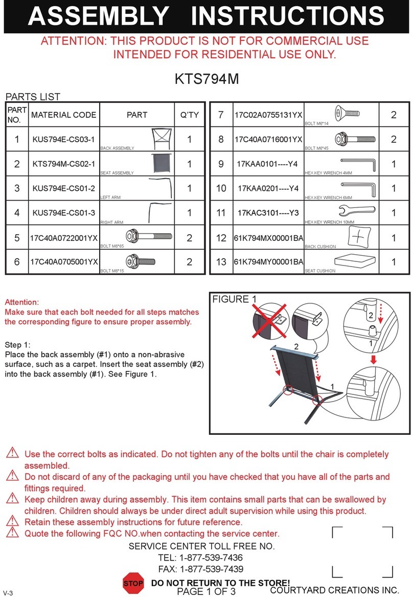 Courtyard Creations KTS794M User manual Courtyard Creations KTS794M User manual