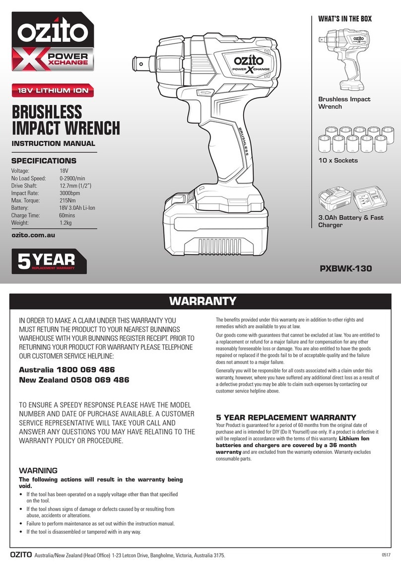 Ozito PXBWK-130 User manual