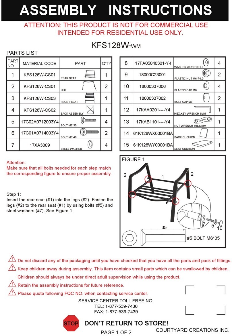 Courtyard Creations KFS128W Assembly instructions Courtyard Creations KFS128W Assembly instructions