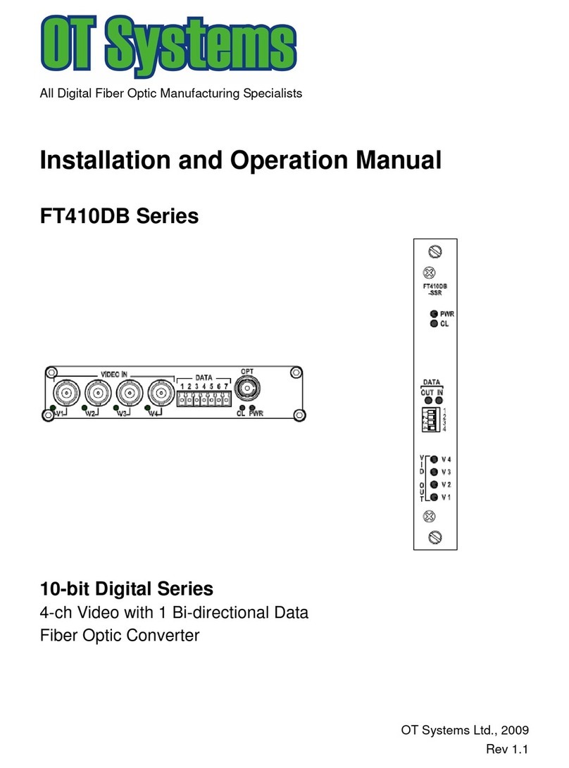 OT Systems FT410DB Series Installation and operation manual OT Systems FT410DB Series Installation and operation manual