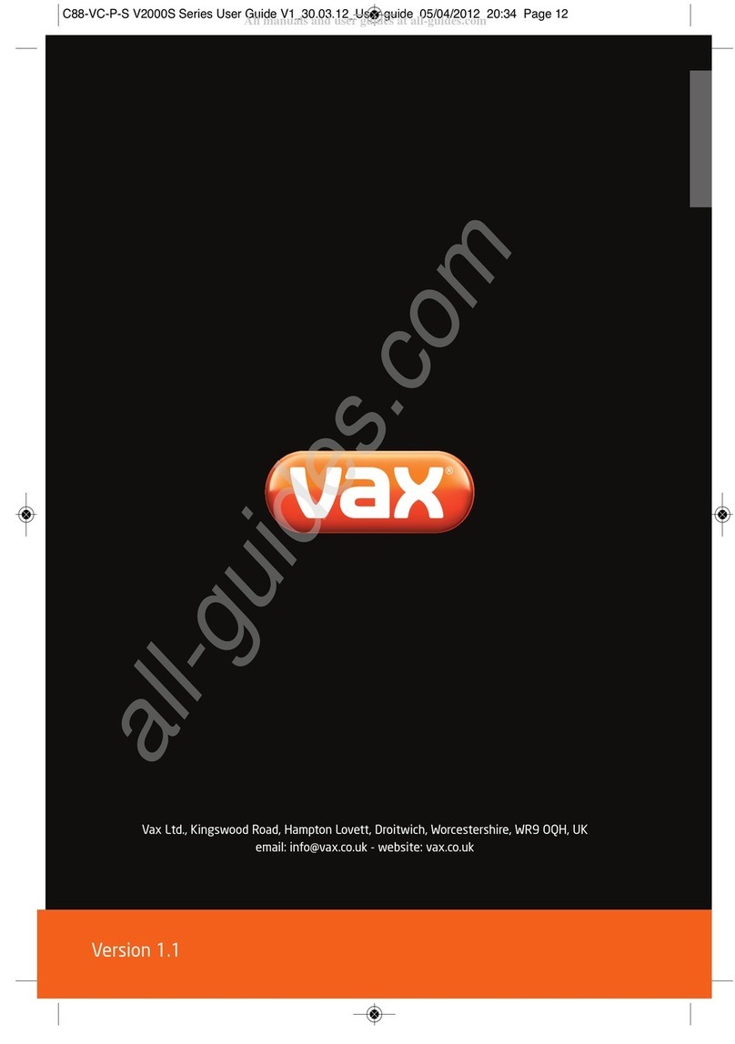 Vax V-2000S User manual