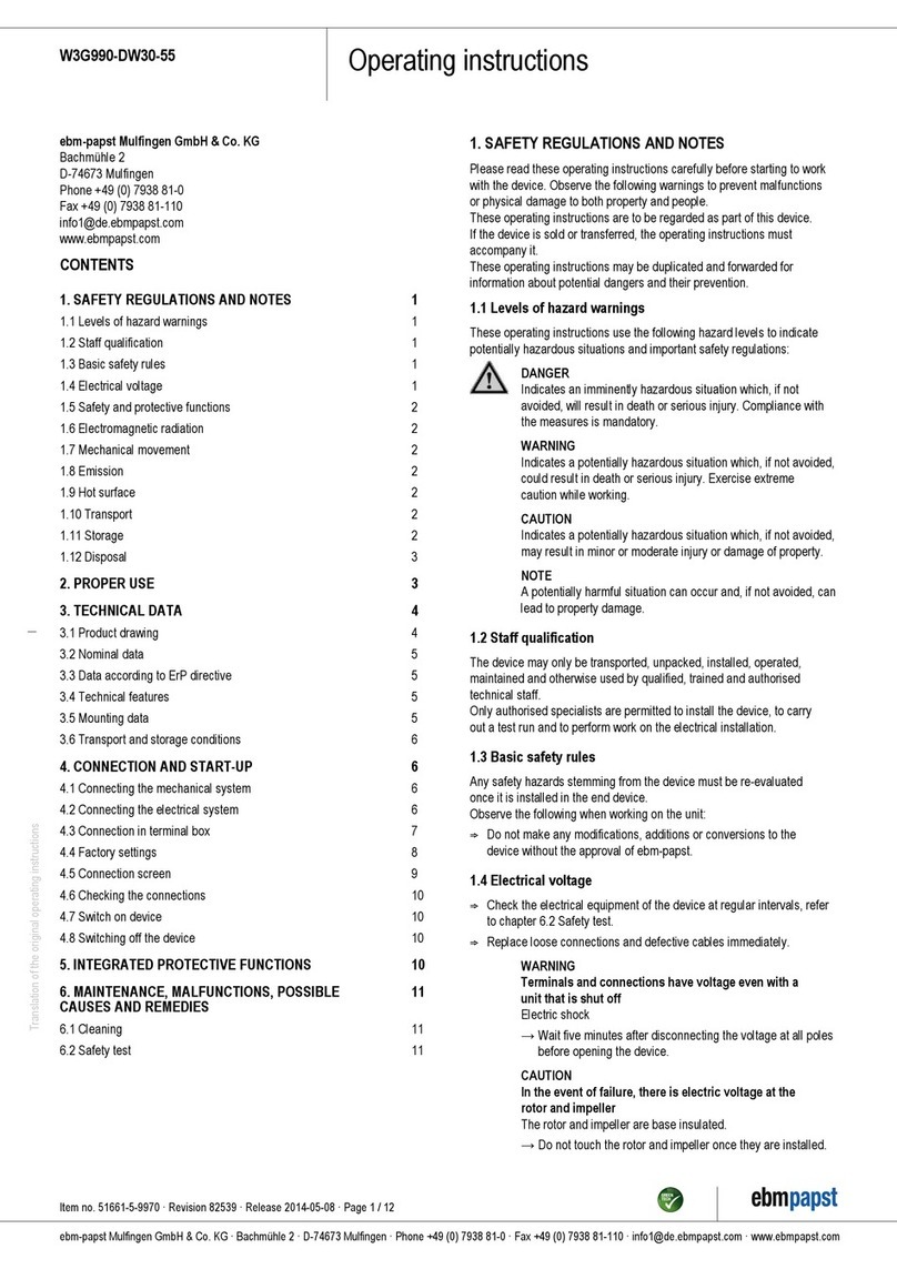 Ebmpapst W3G990-DW30-55 operating instructions