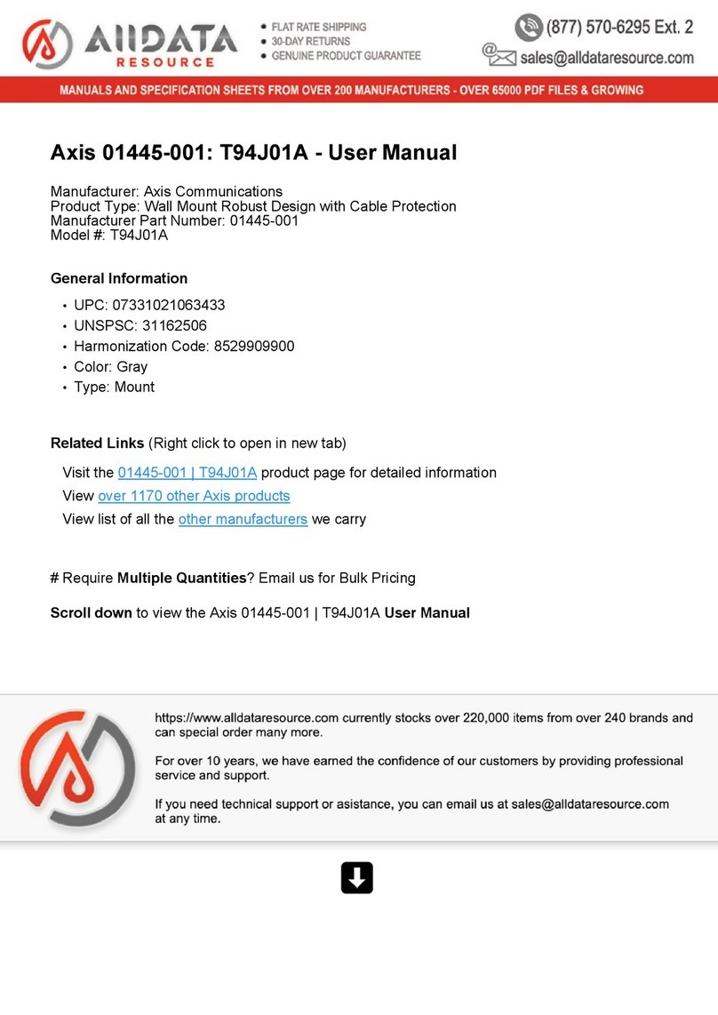 Axis 01445-001 User manual Axis 01445-001 User manual