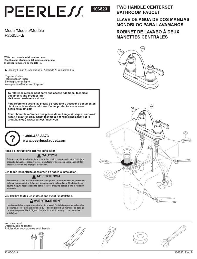 PEERLESS Elmhurst P2565LF Series quick start guide PEERLESS Elmhurst P2565LF Series quick start guide