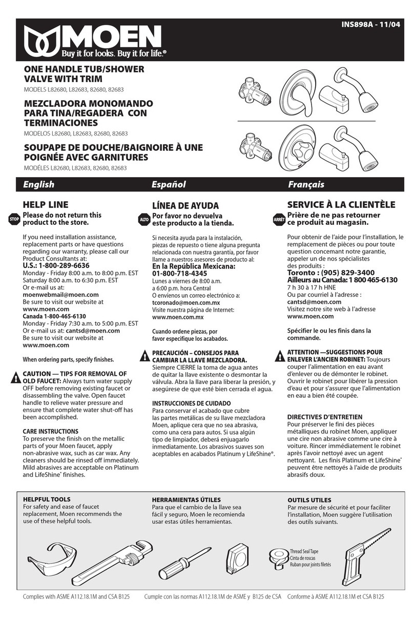Moen L82680 quick start guide