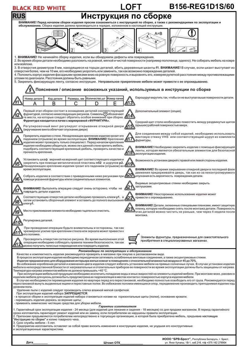 BLACK RED WHITE LOFT B156-REG1D1S/60 Assembly instructions BLACK RED WHITE LOFT B156-REG1D1S/60 Assembly instructions