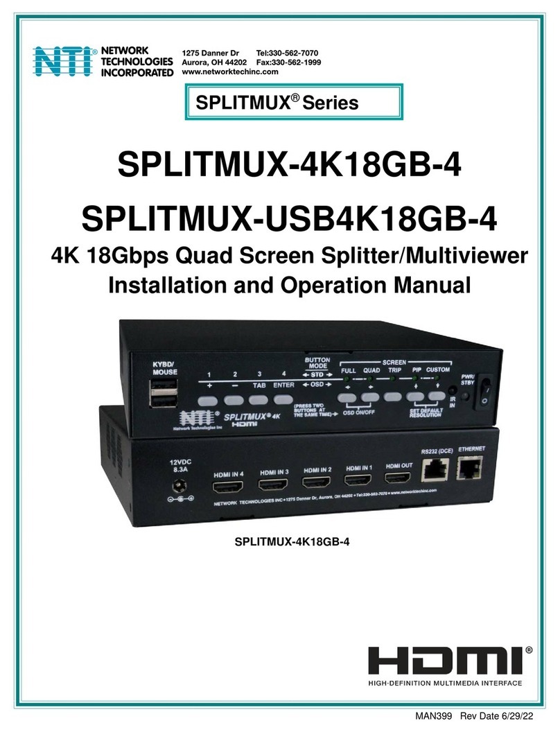 NTI SPLITMUX-USB4K18GB-4 User manual NTI SPLITMUX-USB4K18GB-4 User manual