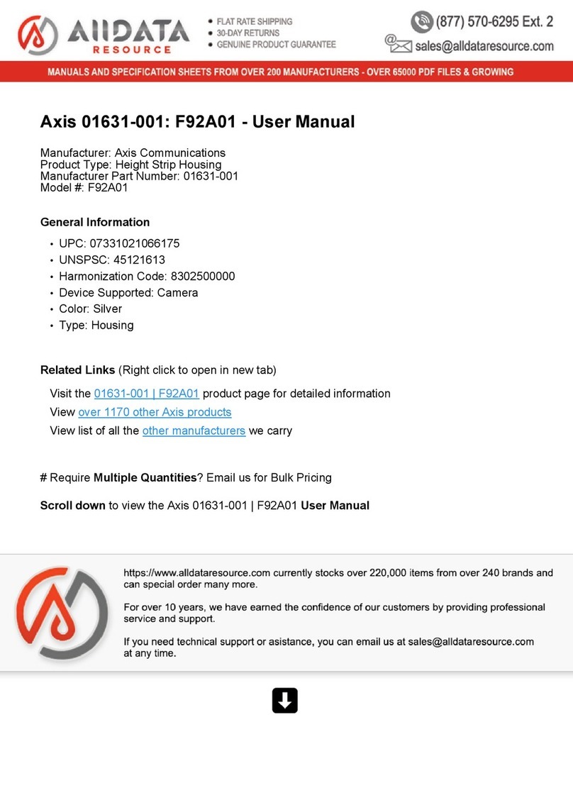 Axis 01631-001 User manual