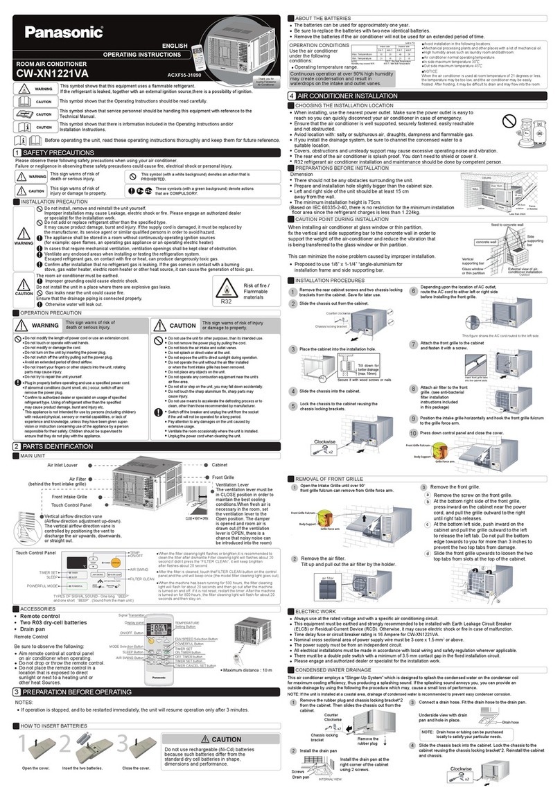 Panasonic CW-XN1221VA User manual