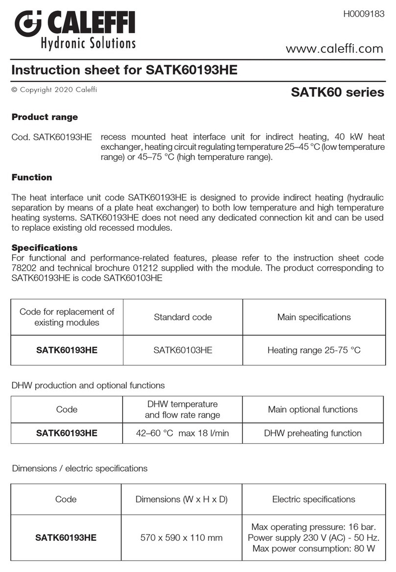 CALEFFI SATK60 Series User manual