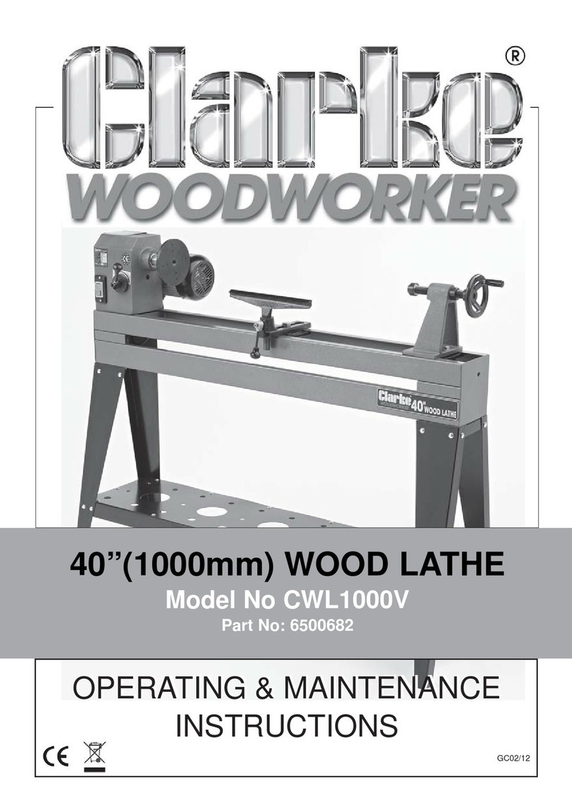 Clarke Woodworker CWL1000V Installation and operation manual