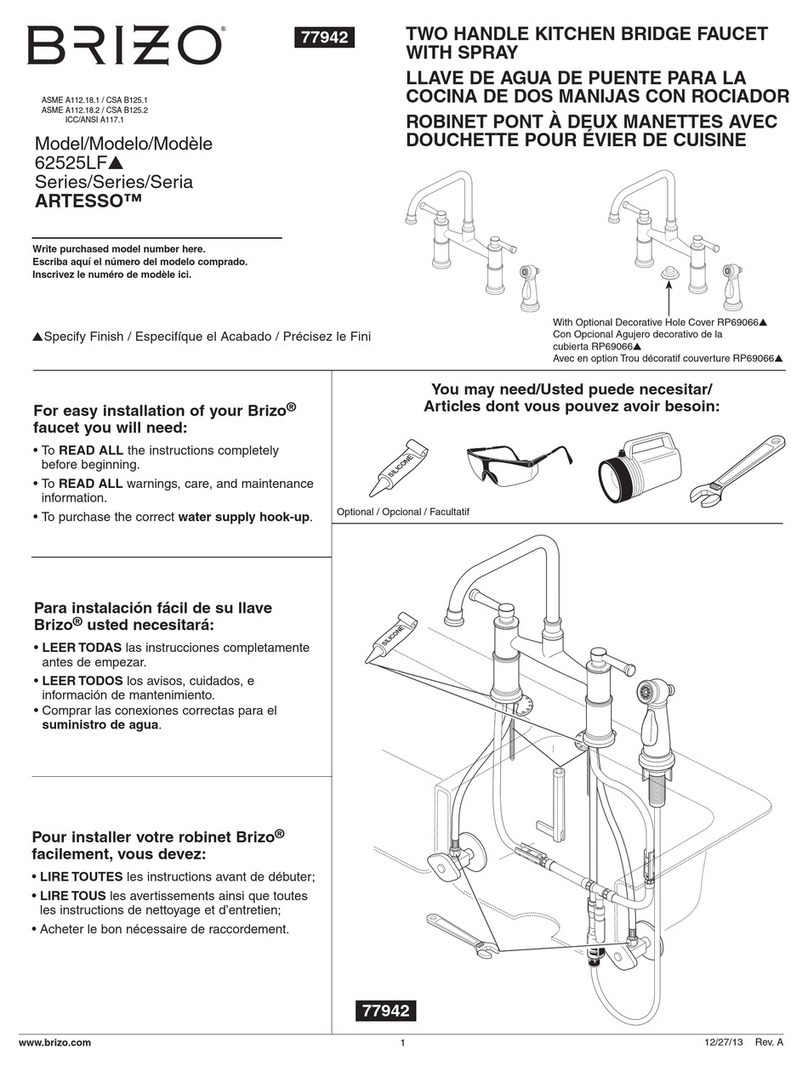 Brizo ARTESSO 62525LF-SS User manual
