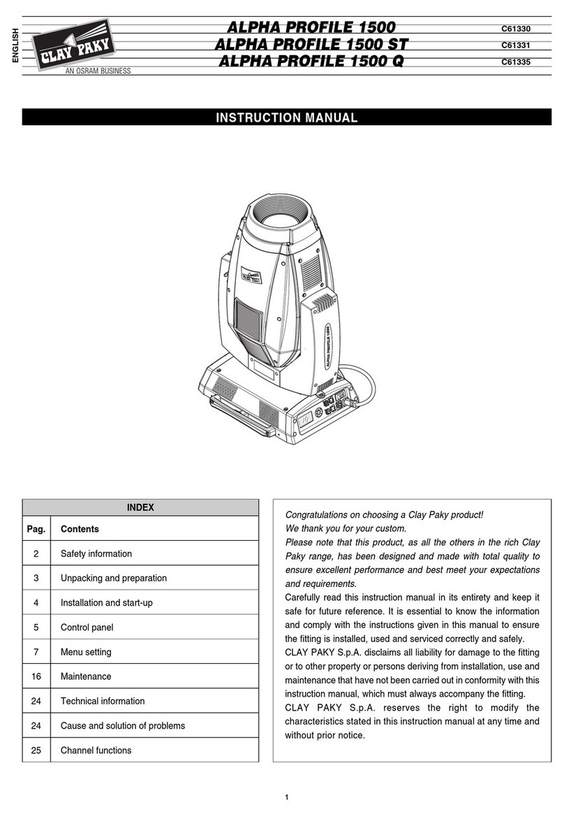 Claypaky C61335 instruction manual
