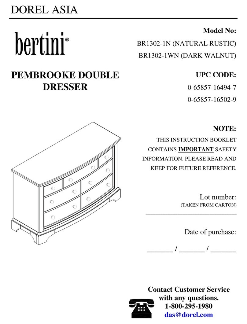 Dorel Asia Bertini PEMBROOKE BR1302-1N User manual Dorel Asia Bertini PEMBROOKE BR1302-1N User manual