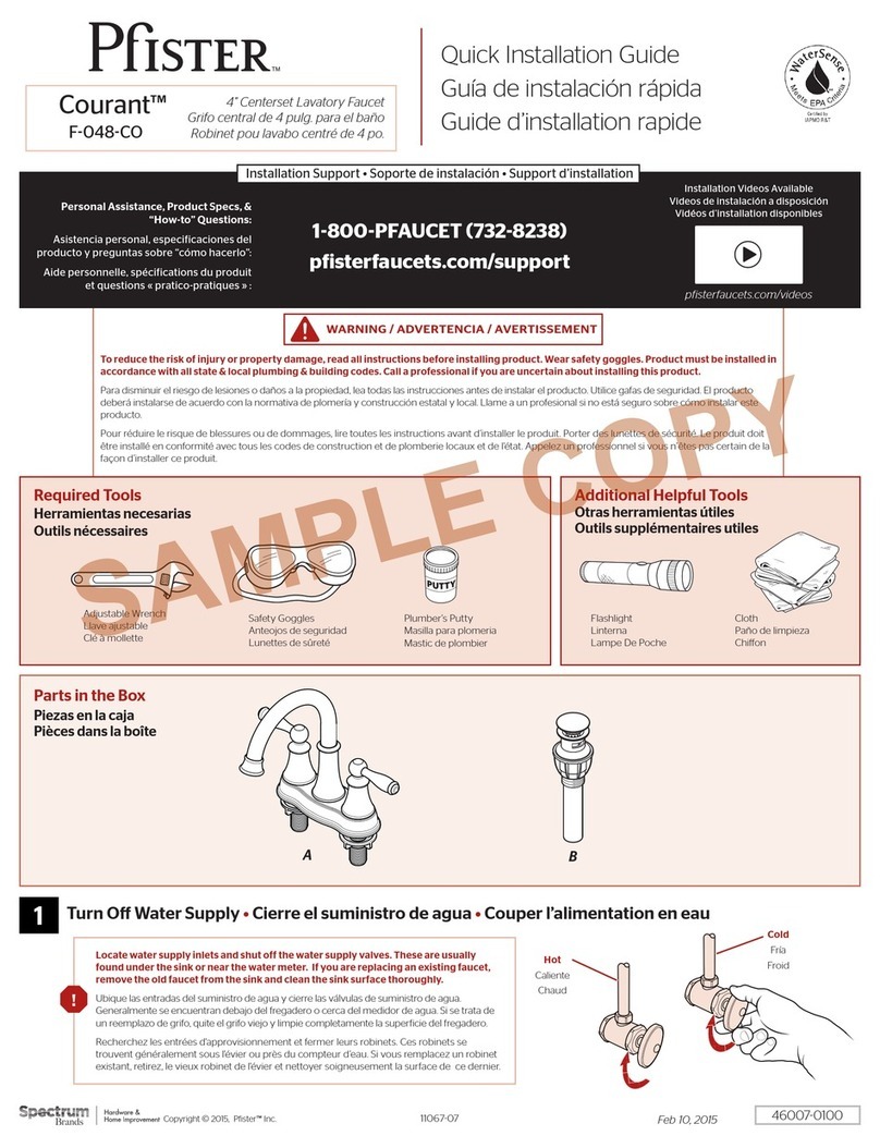 Pfister Courant F-048-CO User manual Pfister Courant F-048-CO User manual