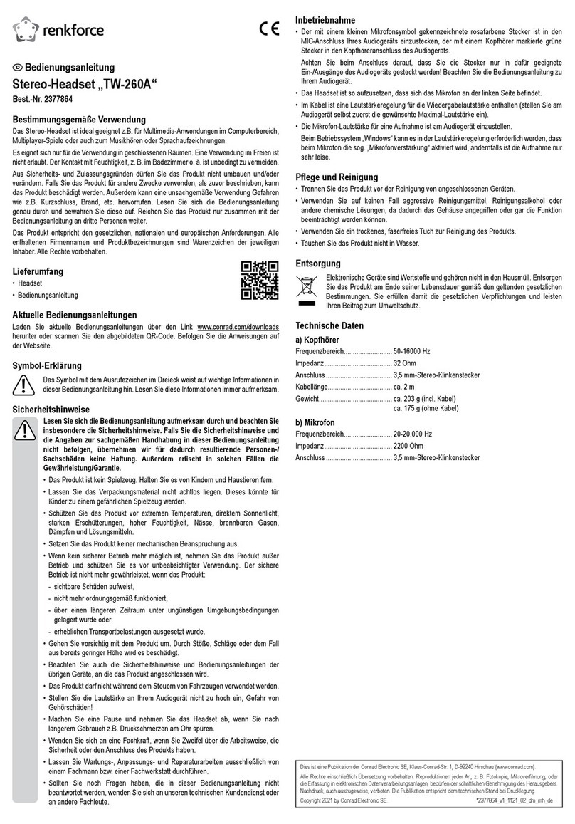 Renkforce TW-260A operating instructions