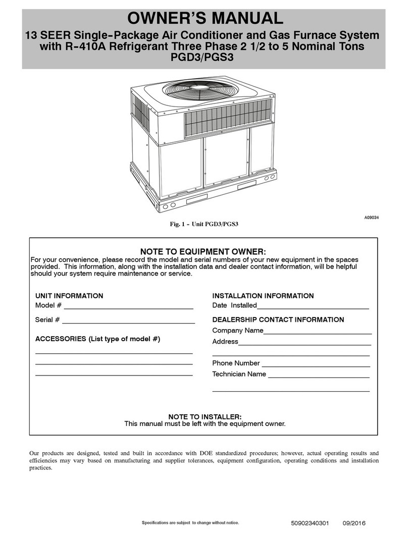 International comfort products PGS3 User manual International comfort products PGS3 User manual