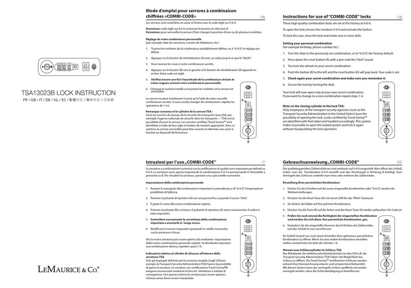 LeMaurice TSA13023B instructions