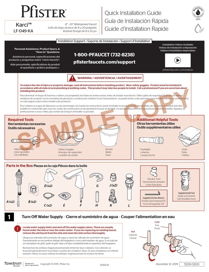 Pfister Karci LF-049-KA User manual