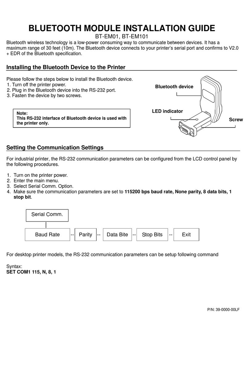 TSC BT-EM01, BT-EM101 installation guide
