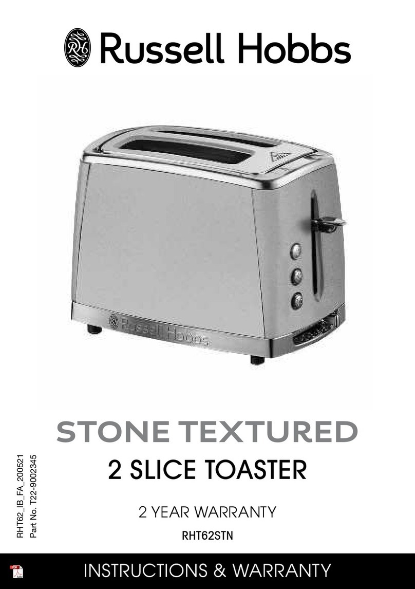 Russell Hobbs STONE TEXTURED RHT62STN Instructions and warranty