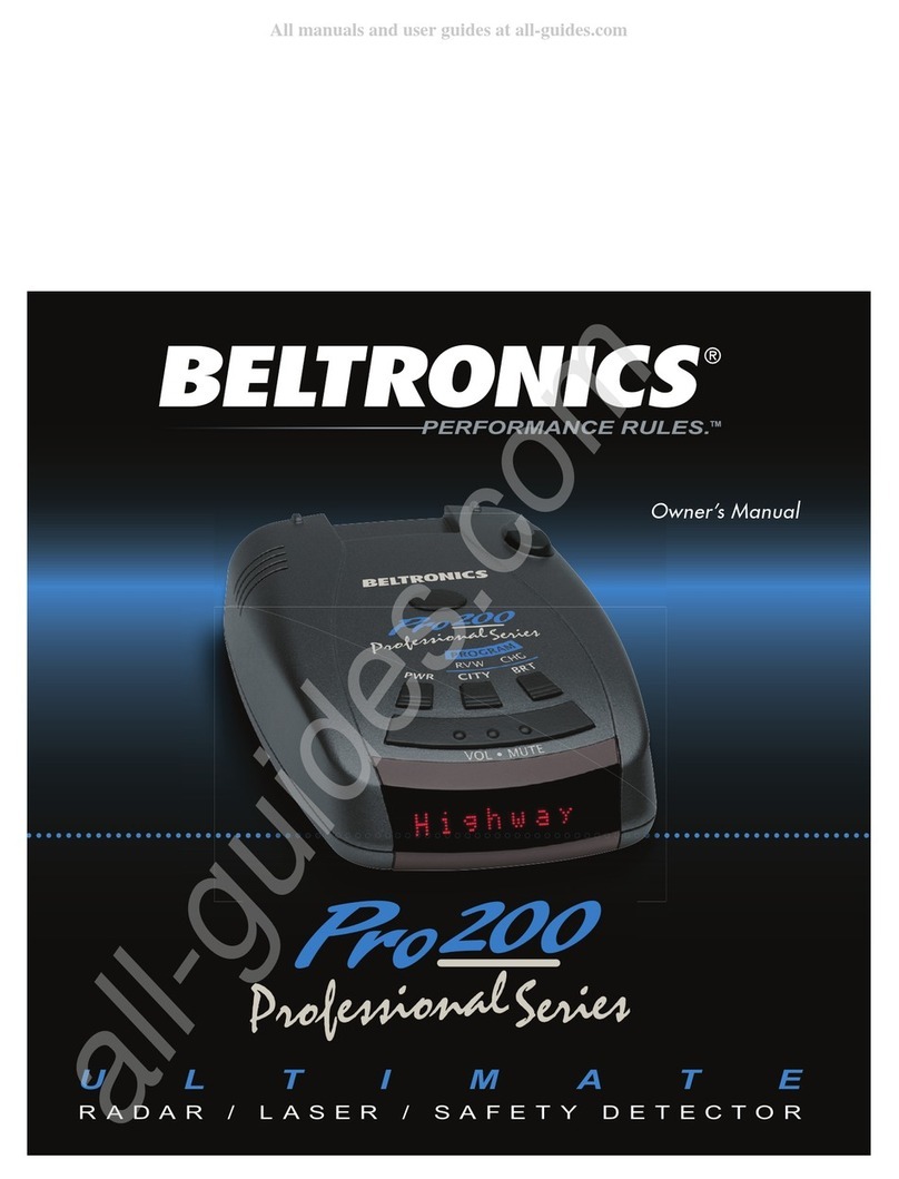 Beltronics Professional Series owner's manual Beltronics Professional Series owner's manual