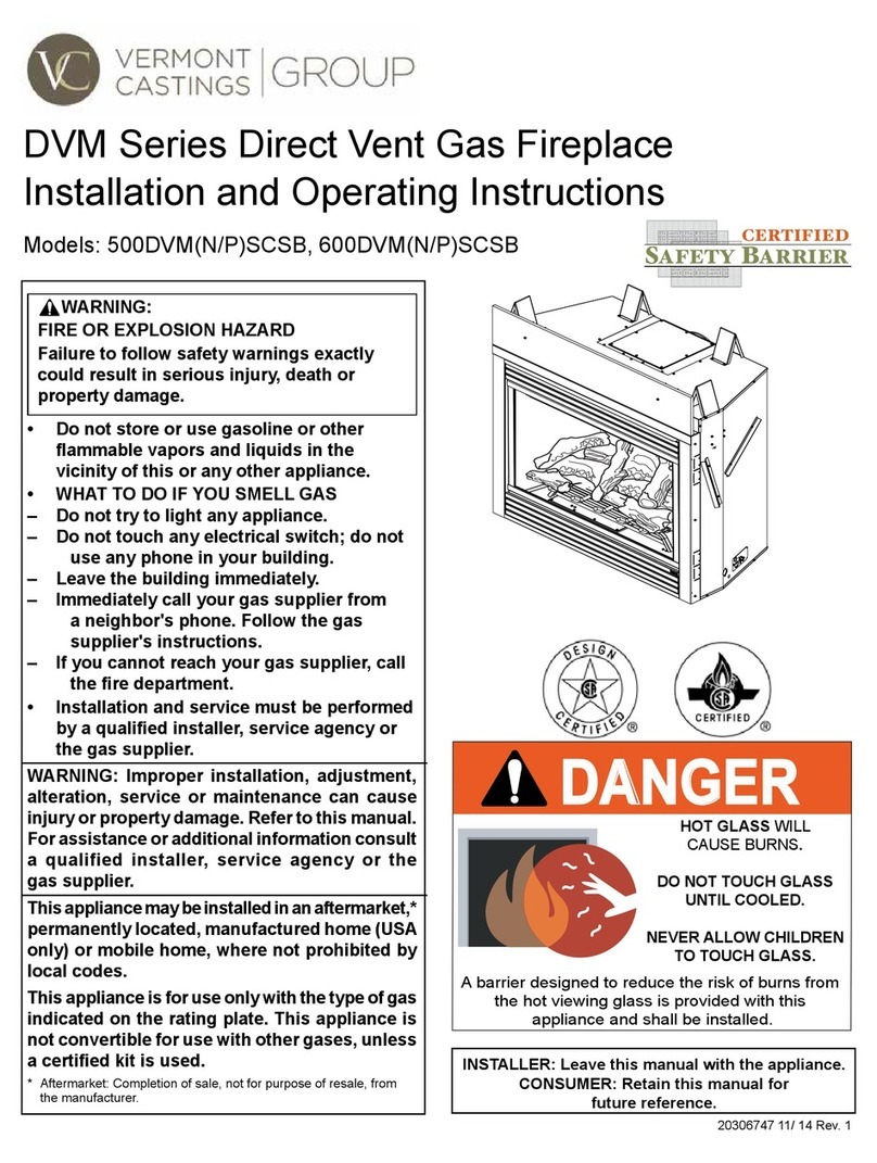 Vermont Castings DVM Series Installation and operating instructions